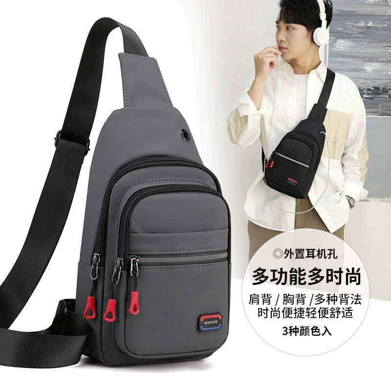 Демисезонная chest bag для отдыха, мужская нейлоновая сумка через плечо