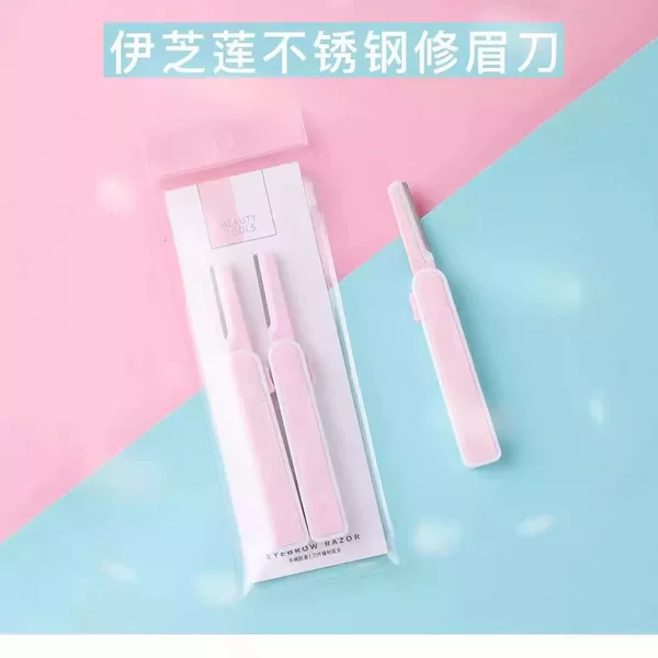 Macro Retractable Eyebrow Knife suit Women's Stainless Steel Blade Eyebrow Scraper 2 Shaving Cutter Beauty Makeup Tools