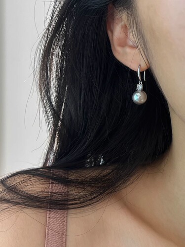 Fangtangjia classic zirconium diamond Austrian Shijia pearl ear hooks high-end light luxury earrings