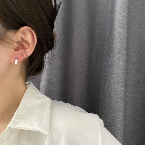 High-grade shell ear studs titanium steel non-fading fashion design style internet celebrity versatile women's ins style earrings trend 