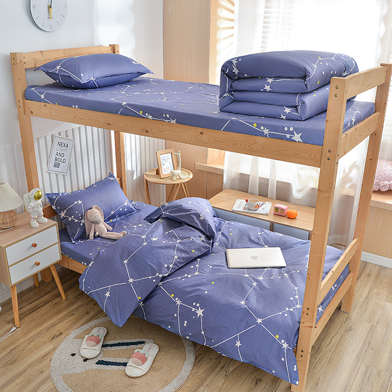 Pesan Langit Berbintang (Katun Murni 133x72) / Set tiga potong [sarung quilt 155*210, sprei 150*220, sarung bantal 48*74cm]