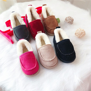 Export Japanese Single Winter Children's Low-top Warm Cotton Shoes Baby Home Boots Thickened Sole Men's and Women's Children's Shoes