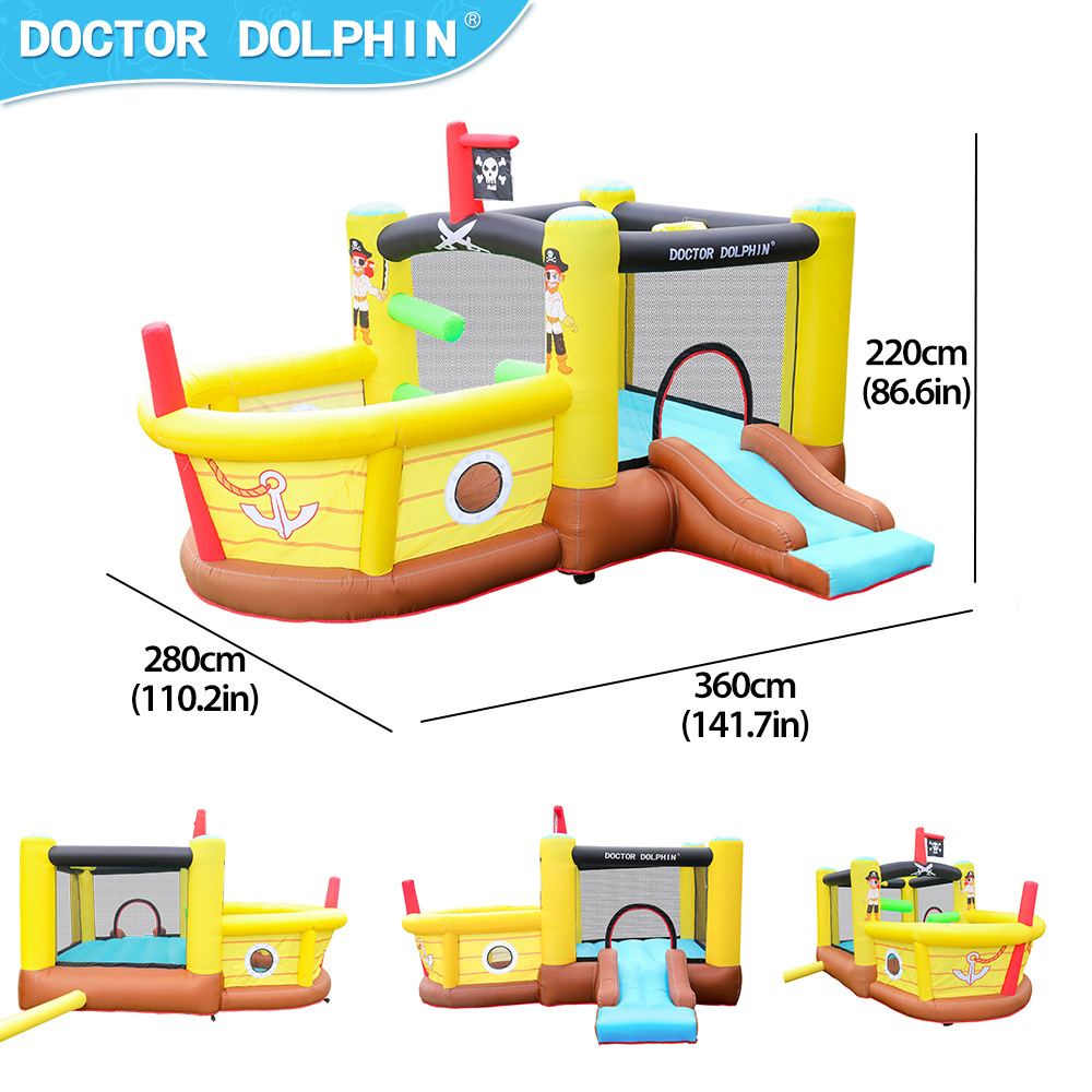 Doctor Delfín | Castillo inflable para niños, castillo inflable para el hogar, tobogán pequeño para interiores, trampolín, castillo inflable antideslizante