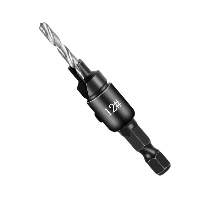 Broca avellanadora de vástago hexagonal de venta directa de fábrica, herramienta integrada para hacer agujeros con taladro eléctrico, broca helicoidal para trabajar la madera