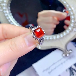 Natural Fanta Ring 925 Sterling Silver Sugar Tower Retro Exquisite High-End Flower Cluster Accessible Luxury Colorful Treasure Jewelry for Women