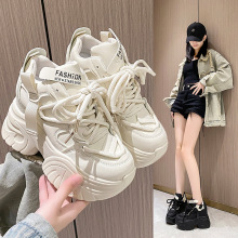 秋季新品厚底松糕底防火内增高女士网红ins超火系带小白鞋女鞋