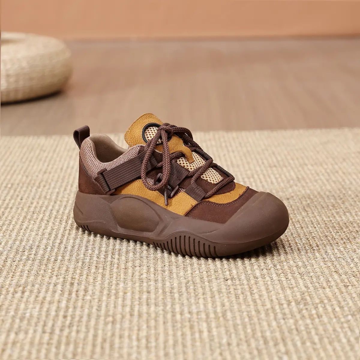 PLOVER zapatos deportivos de otoño para mujeres nuevos muffins retro suela gruesa, hermosa y hermosa, zapatos casuales antideslizantes al aire libre con suela suave