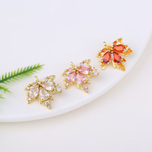 18K��ɫ΢���ʯ���Ҷ��׹�Ҽ�diy����������Ʒ���