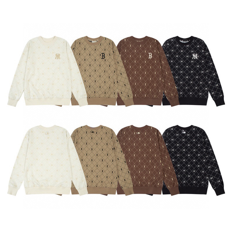 High-End Mlb Diamond Monogram Full-Print Autumn and Winter Unisex Couple's Comfortable Casual Versatile Crewneck Sweatshirt High-End Mlb Diamond Monogram Full-Print Autumn and Winter Unisex Couple's Comfortable Casual Versatile Crewneck Sweatshirt