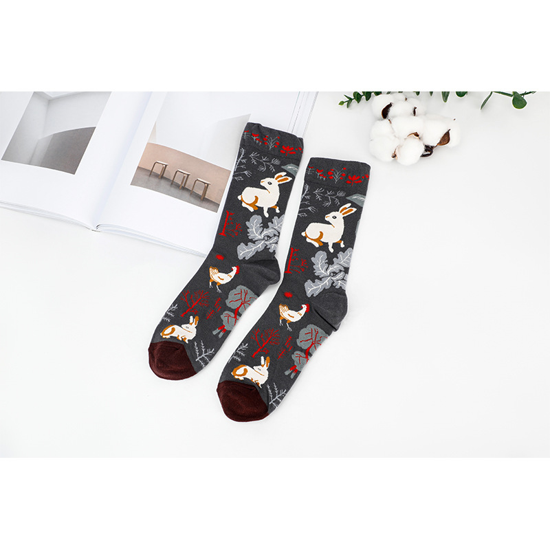 2025d „Neue“ Baumwollsocken der französischen Serie, wadenlang, 32-fädig, Einzelnadel, feiner Jacquard_voghion.com