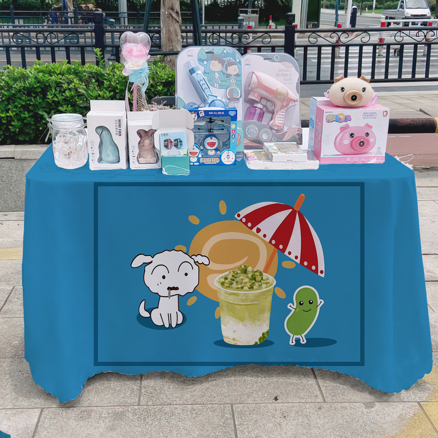 Mesa de arena de frijoles verdes, mesa de publicidad, mesa de mesa