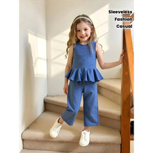 W 23377 Girls casual button short sleeve set Ůͯ����Ŧ�۶�