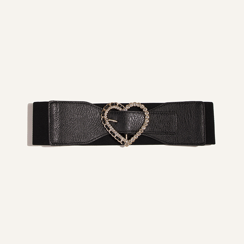 New  Love Diamond Chic Versatile Fashion Ladies Width Elastic Waist Seal Cross-border Hot Selling Manufacturer Women's Belt display picture 1