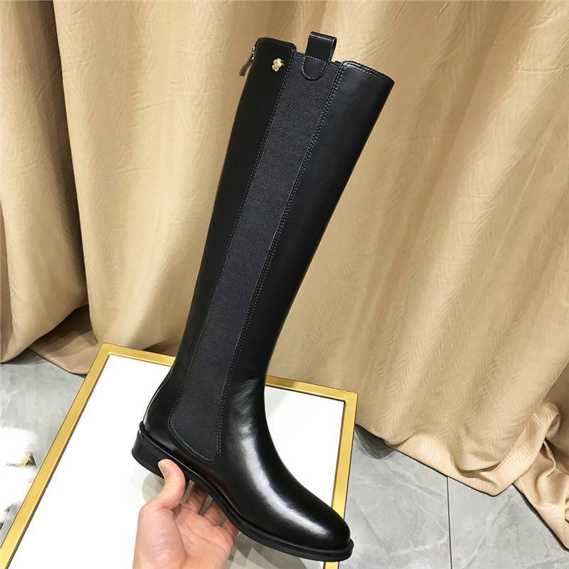 Flat Boots for Women 2025 New Versatile Slimming Look Genuine Leather Knight Boots High Boots Knee Boots for Women