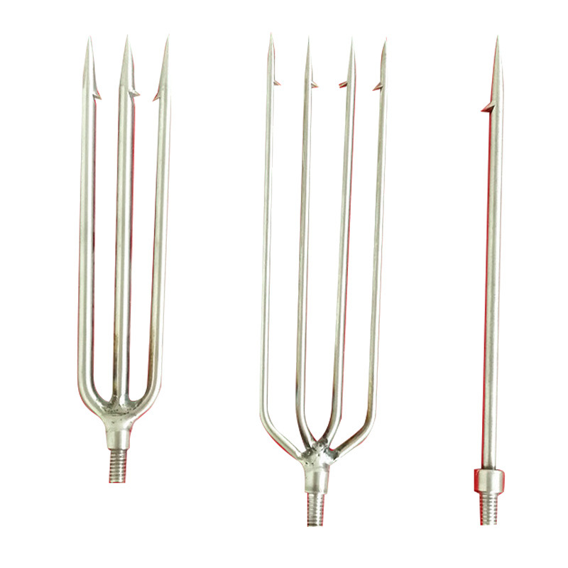 Venta al por mayor nuevo arpones de acero inoxidable solo diente doble diente tres dientes cuatro dientes pescado enchufe tenedor cabeza redonda Diente de púas tortuga tenedor