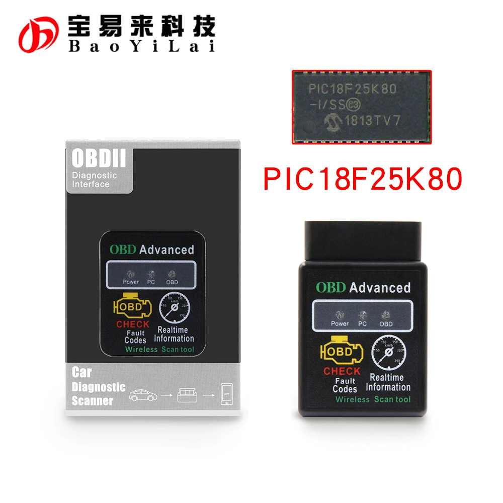 Автомобильный Диагностический прибор Bluetooth HH OBD Advanced 327 V1.5 ELM с чипом 25K80