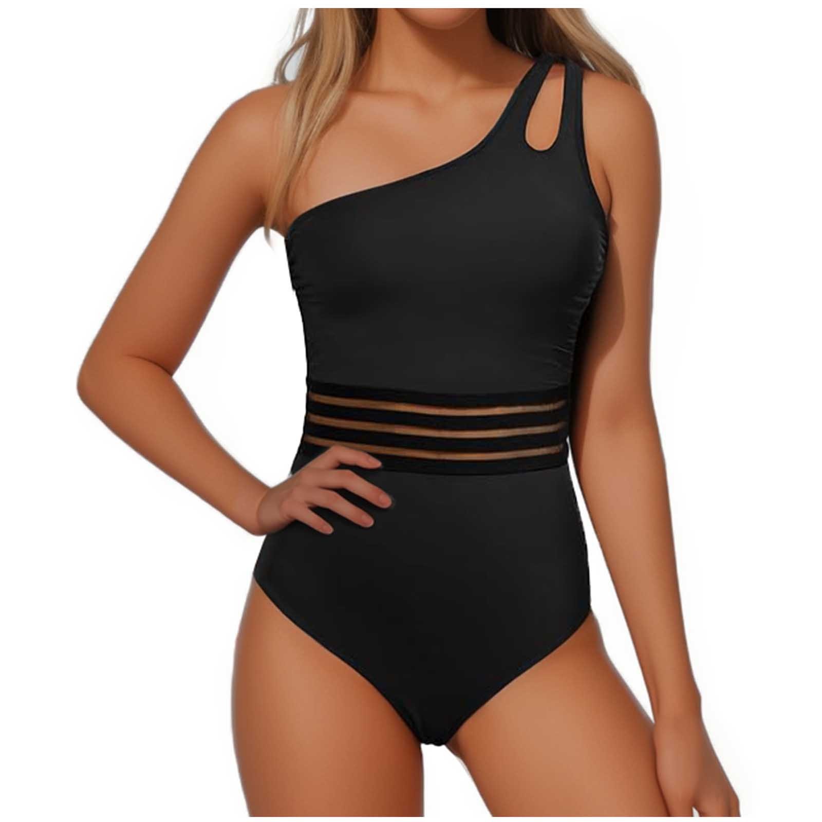 2023 AliExpress Amazon Bikini europeo y americano nuevo estilo con bordes voladores, cintura alta, cubriendo el vientre, adelgazamiento, traje de baño de una pieza, mujer image 16