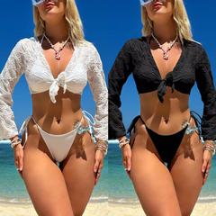 2023 European and American New Special Mesh Three-Piece Swimwear Sexy Bikini Cross-Border Foreign Trade Amazon