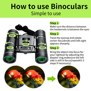 Mini 200X22 Binoculars High Magnification Clear Cross-Border Hot-Selling 8X21 Portable Sports Outdoor Telescope Wildlife