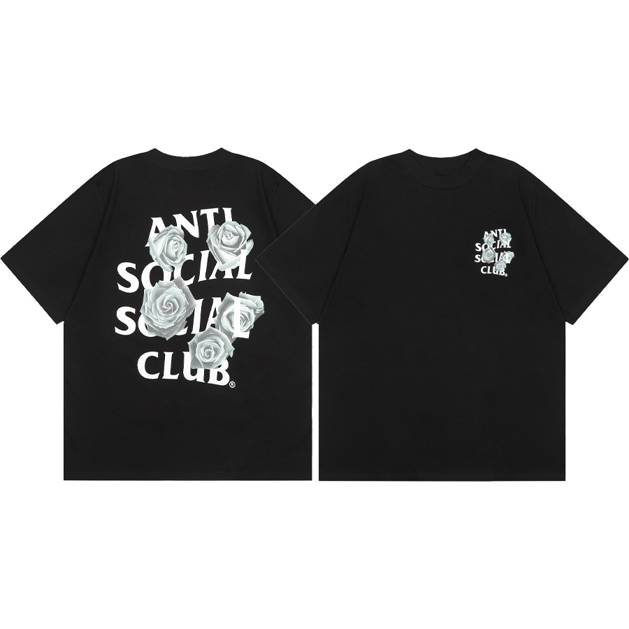 Diferencia de moneda del mercado ASSC CLUB fujiwaro Lightning serie impresa camiseta suelta de manga corta para hombres y mujeres
