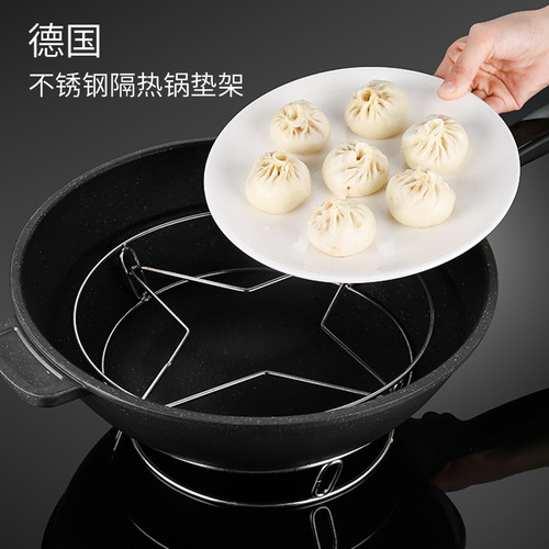 Stainless steel pot rack home kitchen storage rack multi-functional rack thickened heat insulation bracket anti-scalding storage steam rack