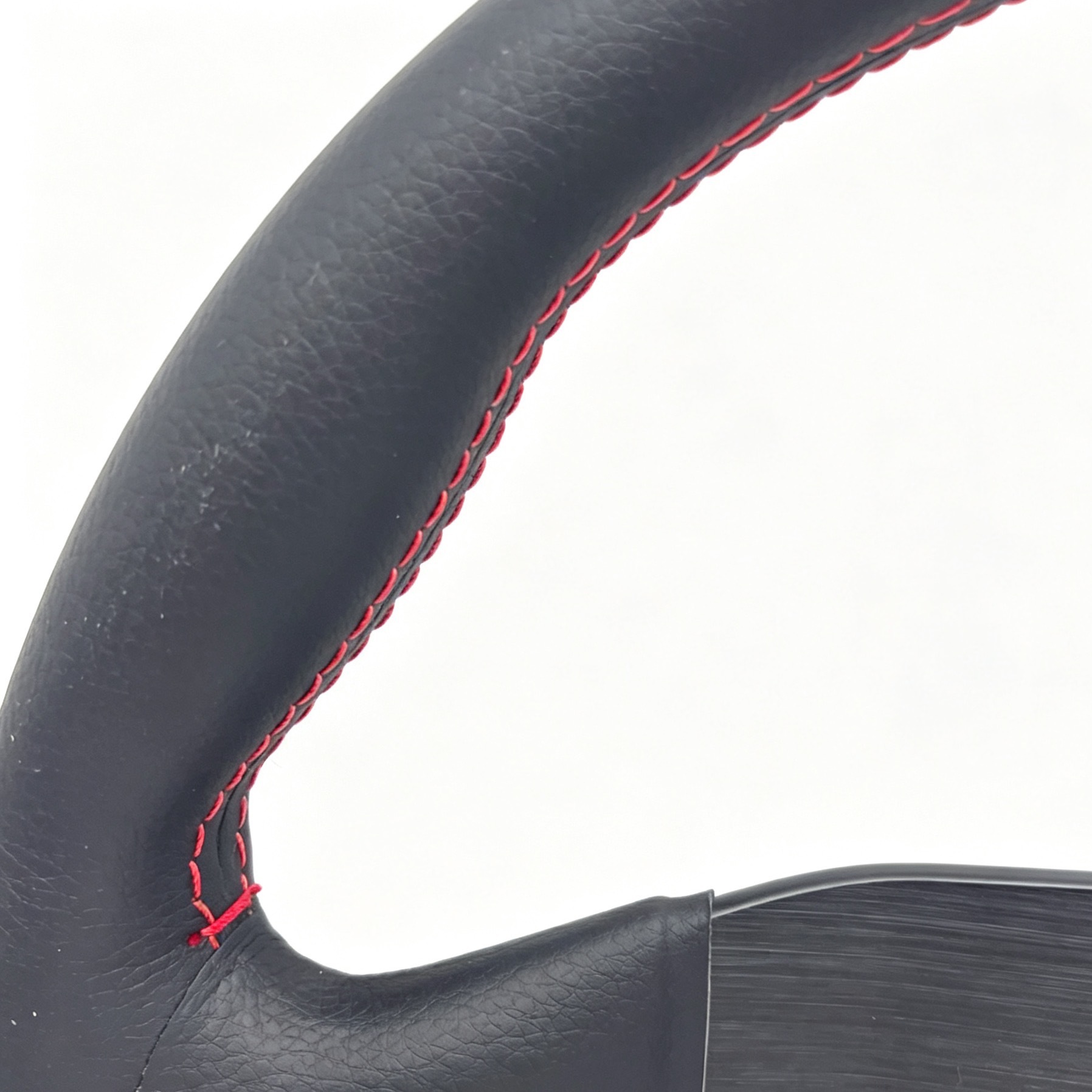 14inch Modified genuine leather car steering wheel V1 flat double-line 5mm thickened bracket drift racing steering wheel