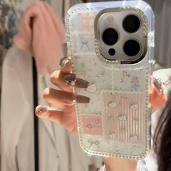 ハローキティの輝くダイヤモンドスターは、Apple 16promax 携帯電話ケース、高価値の iPhone15 新しい保護カバーに適しています。