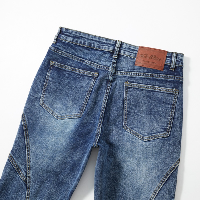 Men's Washed Patchwork Flared Jeans High Street Style New American Exclusive Vibe Denim_viptrois.com