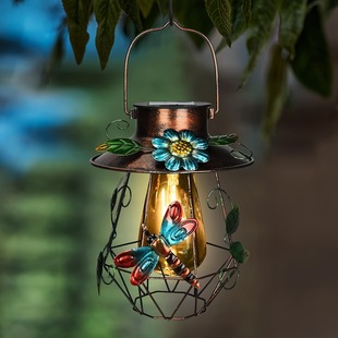 2025 New Cross-Border Dropshipping 1 Solar Chandelier with Metal Dragonfly Decoration Cross-Border