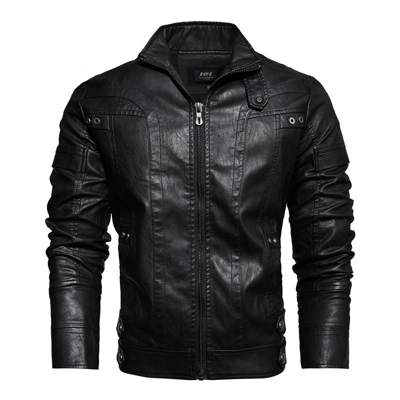 Men's Leather Jacket High Quality Stylish Synthetic Pu Coat_voghion.com