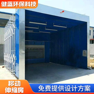 Mobile Spray Booth, Fully Automatic Track-Type Large Foldableing Paint Booth, Dust-Free Polishing Room, Mobile Telescopic Room