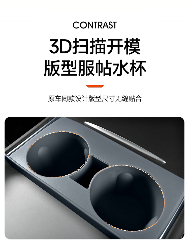Suitable for Tesla Model3/Y central control car water cup holder water cup stopper silicone coaster interior storage slot