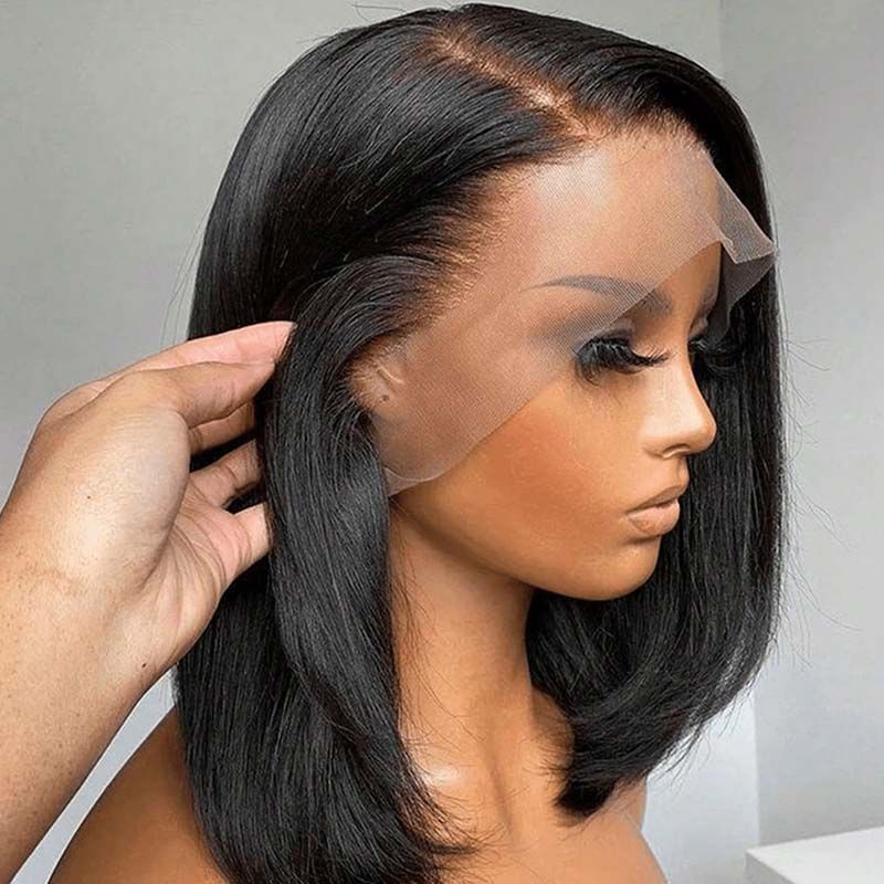 13X4Bob Human Hair 4*4 Straight Bob Lace Front Human Hair Wig