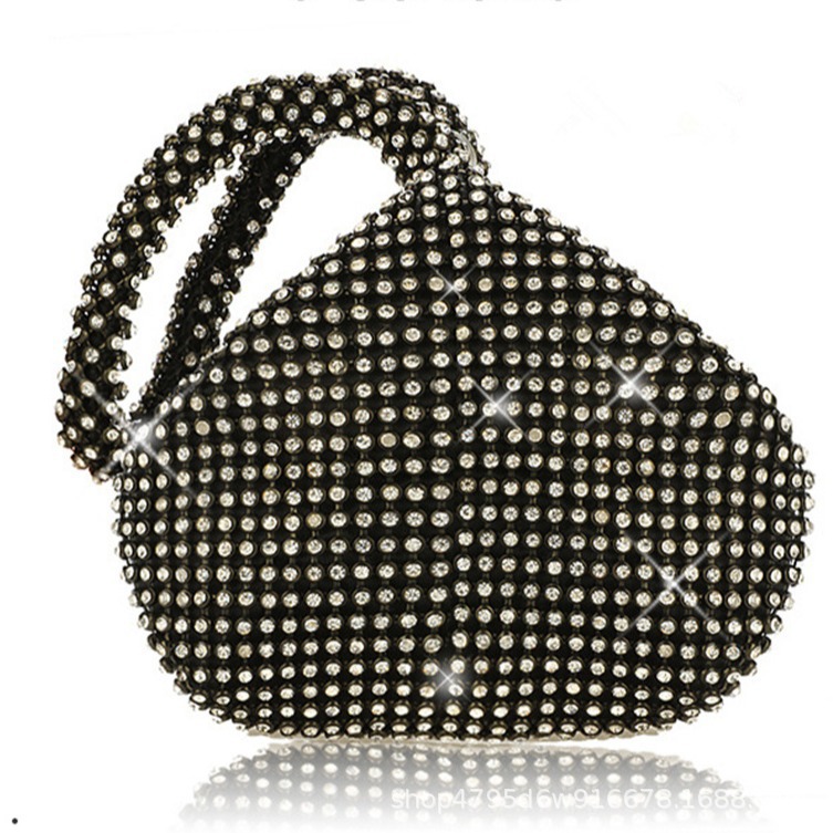 Pochette da sera da donna di alta gamma, scintillante, con design a triangolo e diamanti._voghion.com