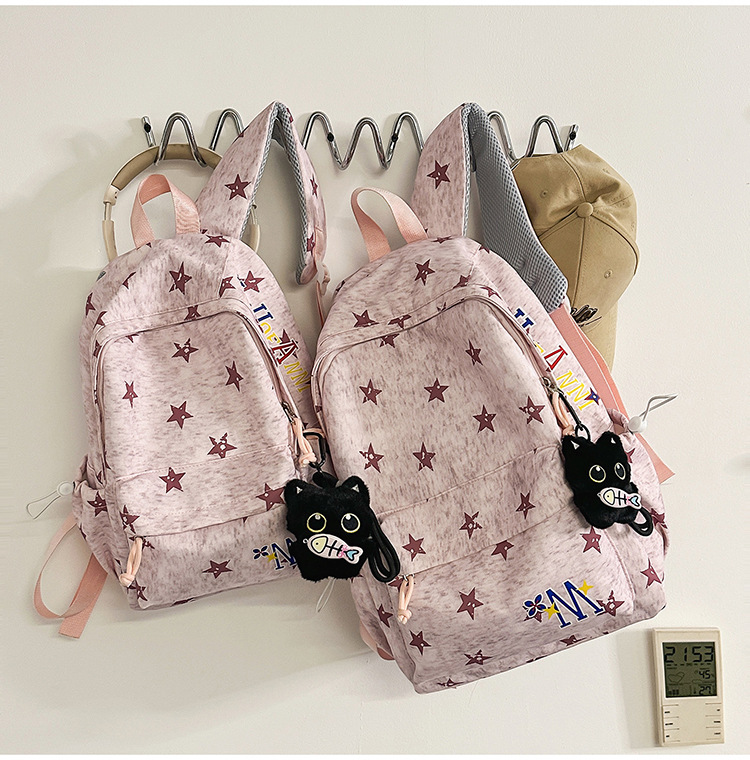 Star Print Lightweight Laptop Travel Nylon Backpack 51