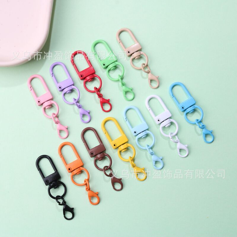 Painted Door Clasp with Crayfish Clasp DIY Handmade Keychain Hook Doll Bag Luggage Pendant Accessories