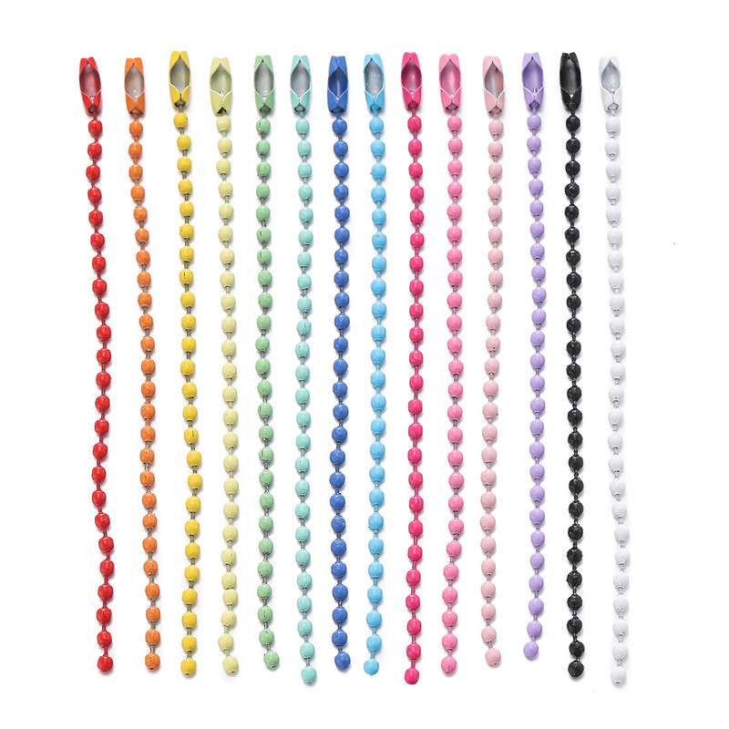 DIY Jewelry Materials 10/12cm Metal Wave Chain Bead Chain Tag Chain Colorful Small Bead Chain Key Chain Accessories