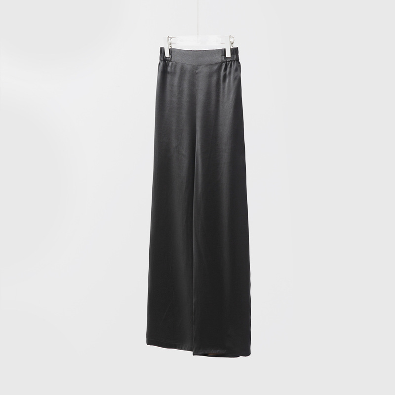 Xiangyun Silk Lightweight Satin Leather Glossy Vintage Silk Wide-Leg Pants 100% Mulberry Silk Straight-Leg Casual Pants