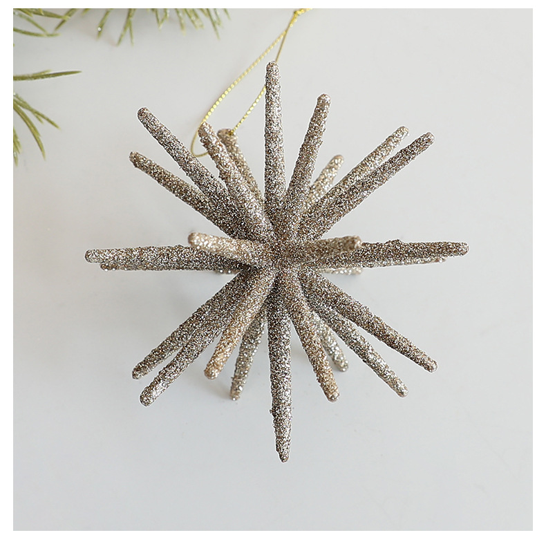 Modern csillag karácsonyi díszek pezsgőarany és fehér színben_voghion.com