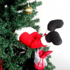 国境を越えたクリスマスの祝日の装飾グリーンの緑の赤い偽脚の木の装飾サンタクロースの妖精の脚クリスマス