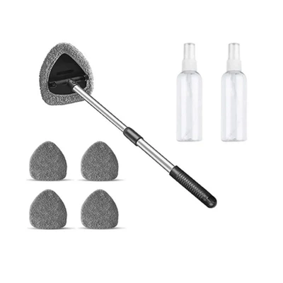Cleaning and Defogging Brushes, Factory — Car cleaning tools - 1-set-five-sided-telescopic-pole-5-gray-cloth-covers-2-spray-bottles