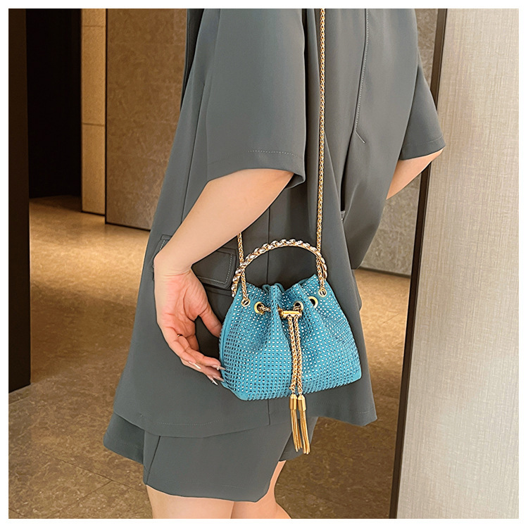 270g Weight Polyester Lining Material Sewing Thread Fashion Element String Closure Type Single Shoulder Strap Strap Type Evening Bag Bags Type Party, Shopping Occasion Pu Leather Material Solid Color Pattern All Seasons Season Women's Gender Streetwear Style Bucket Shape Medium Size Women's Medium Pu Leather Solid Color Streetwear Sewing Thread Bucket String Evening Bag 16