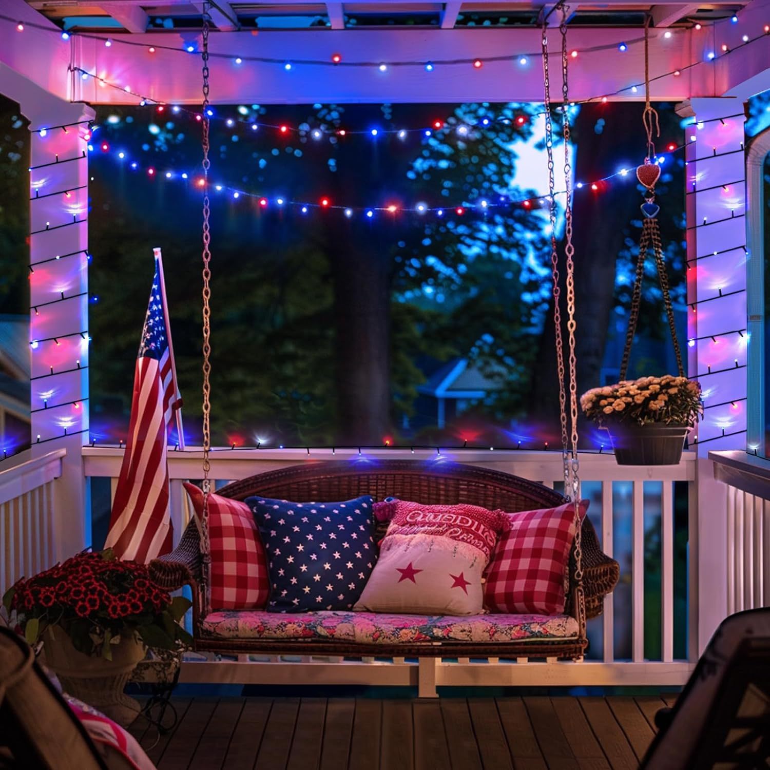 Christmas lighting Outdoor solar light string Christmas holiday courtyard garden decoration layout full of stars Independence Day Halloween lights_voghion.com