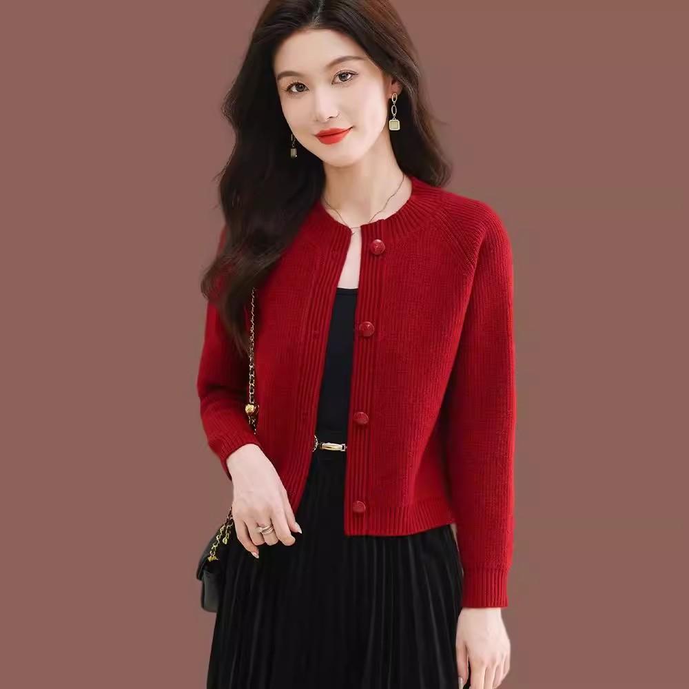 毛衣短款外套女秋冬新款时尚高腰配裙上衣小个子羊毛针织开衫外搭