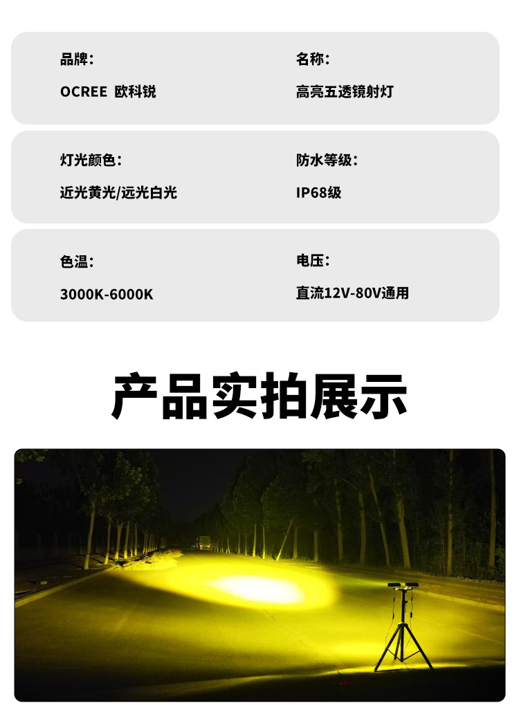 Laser Headlight Five-Bead Spotlight Paving Dual Laser Direct Ultra-Thin Mid-Grid Hidden Truck High-Power Laser Cannon