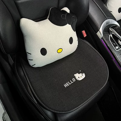 summer cool linen breathable non-slip, Seat cushion, seat cover - black-and-white-kt-square-mat-pillow