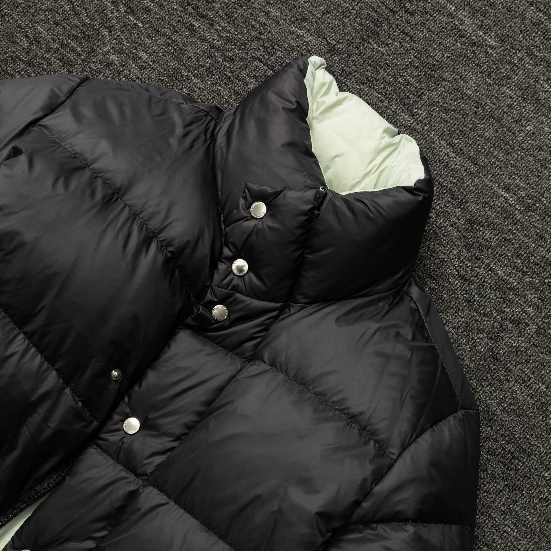 Down jacket, design velvet suspenders, increased thickness, duck down