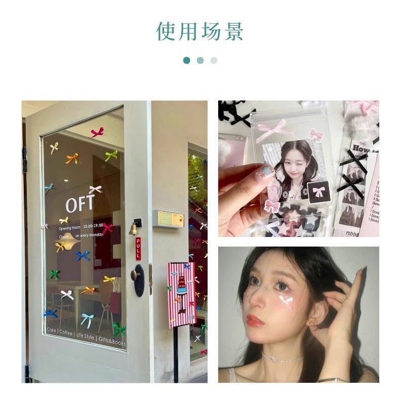 DIY高颜値白黒粉小蝶ネクタイ部品出カード包装材料小カード包装装飾品補助材料