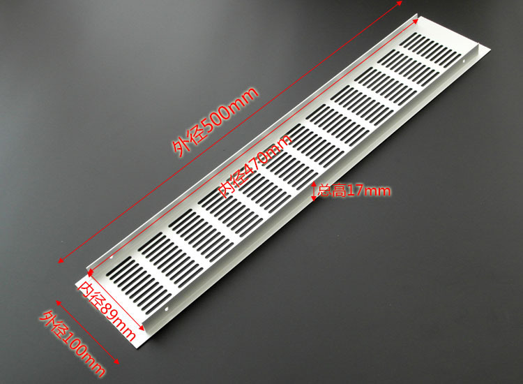 Fábrica al por mayor de aleación de aluminio red de ventilación rectangular armario ventilación de ventilación de ventilación de ventilación multipropósito