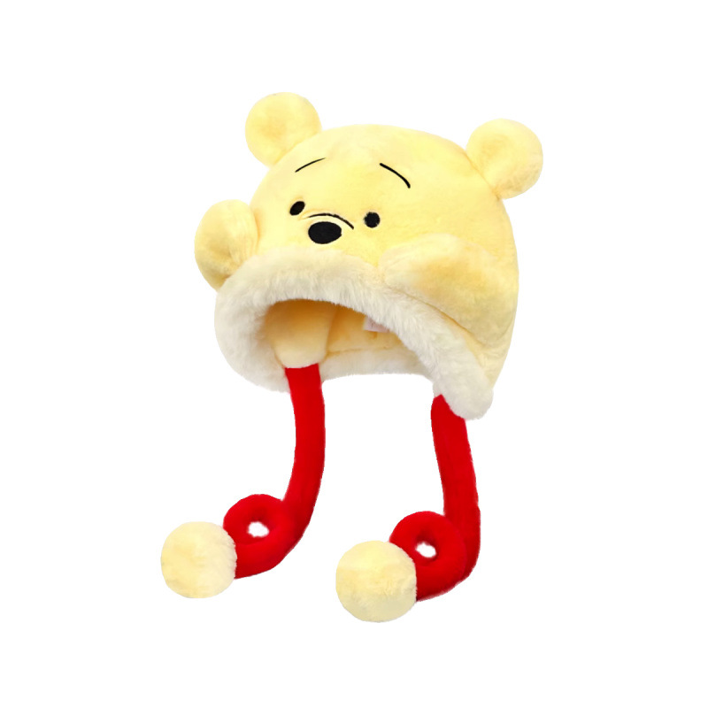 AIWEI MUD BEAR PLUSH LEI FENG HAT 어린이의 가을과 겨울 기모 따뜻한 올 매치 이어 보호 모자 유행 어린이는 입을 수 있습니다.